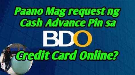 bdo credit card cash advance pin